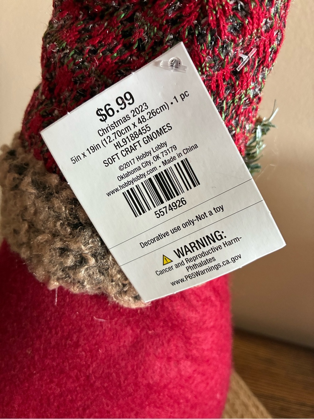 Hobby Lobby Knit-Top Holiday Gnome Duo in Red and Green - Picture 4 of 6
